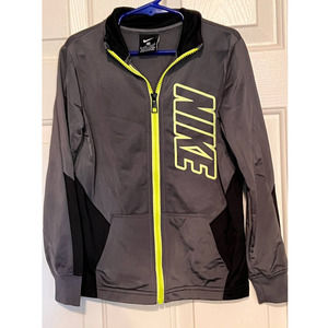 Nike Boys‎ Gray Yellow Black Zip Up Jacket Size 6/M